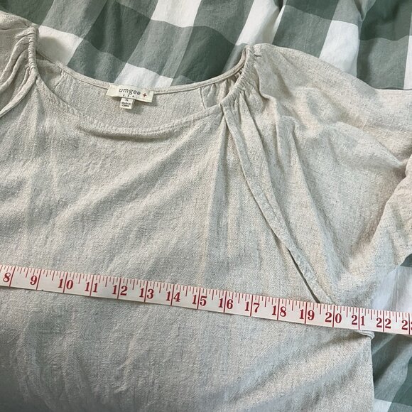 Umgee Blouse Womens XL Linen Cotton Boho Tunic Neutral Minimalist - Picture 7 of 7